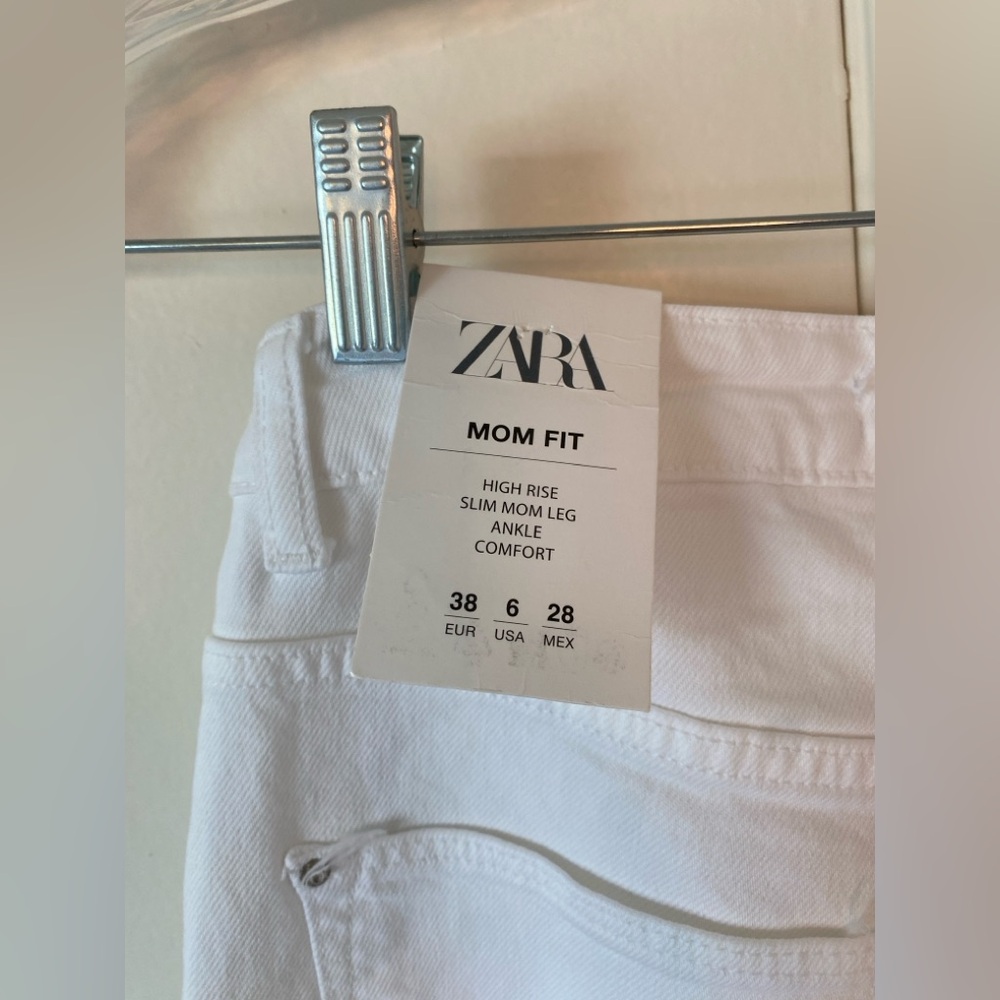 NWT WHITE ZARA MOM FIT DENIM JEANS SZ 6 - Picture 5 of 12